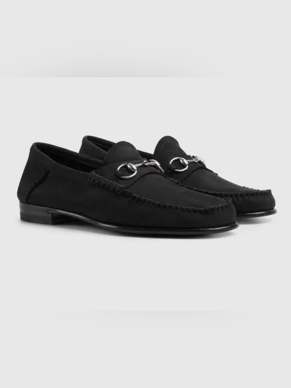 Gucci Black Suede Gigi Horsebit Loafers 37
